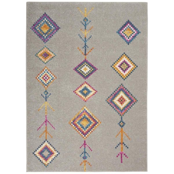 Palacedesigns 4 x 6 ft. Gray & Multi Color Geometric Area Rug PA2473031